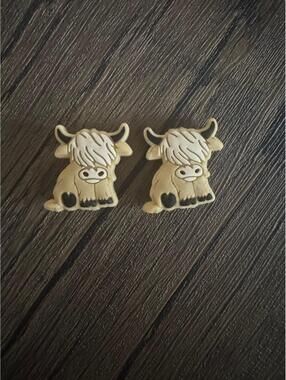 2 New Cow focal Bead Charms